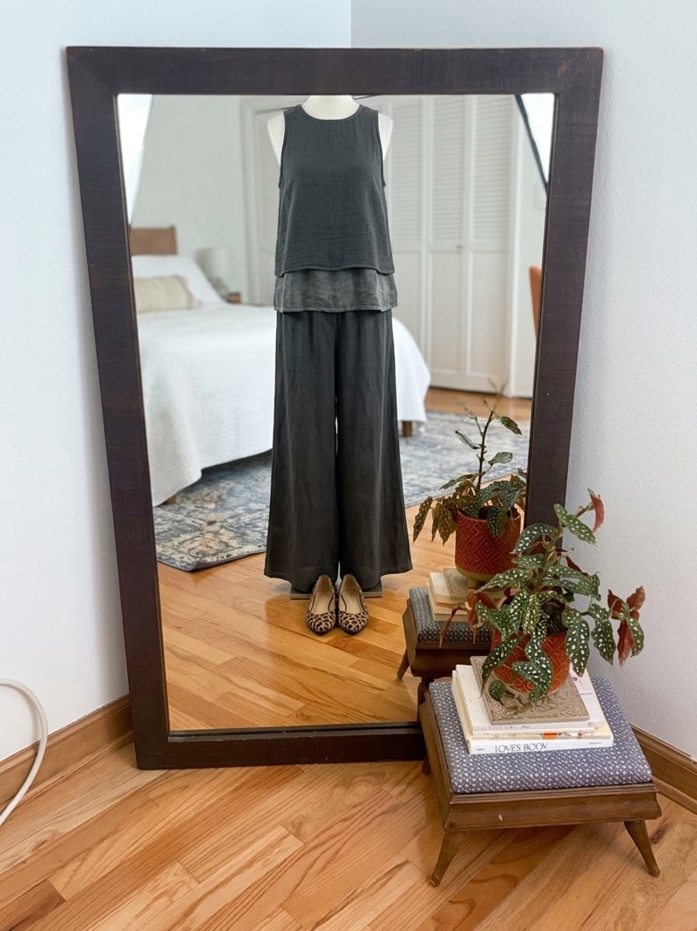 XCVI Italian-Made 2-Piece Charcoal Gray Set — Size M